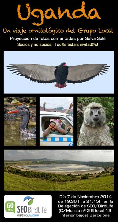 Uganda, un viaje ornitológico del Grupo Local SEO Barcelona, proyección de fotos comentada 