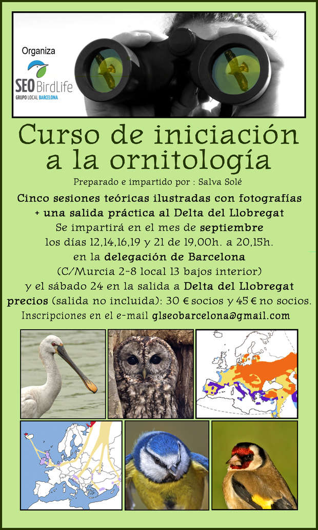 Curso de iniciación a la ornitología - septiembre 2016 - Grupo Local SEO Barcelona